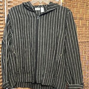 CHICO’S HOODED LINEN JACKET SIZE 3